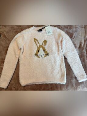 NWT Bardot Junior Fluffy Bunny Jumper Sweater, Light Pink, Girls Size 12-14